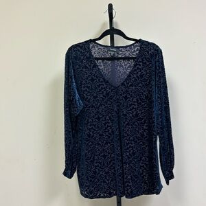 Plus size Karen Kane midnight blue flocked too